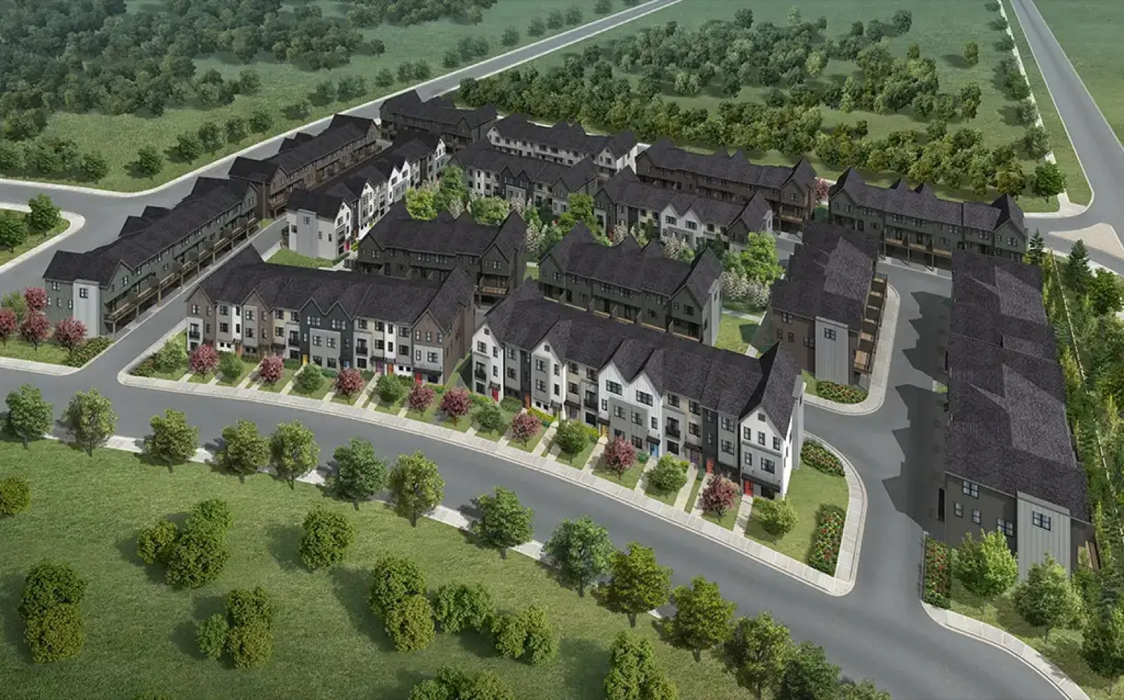 Townhome community aerial