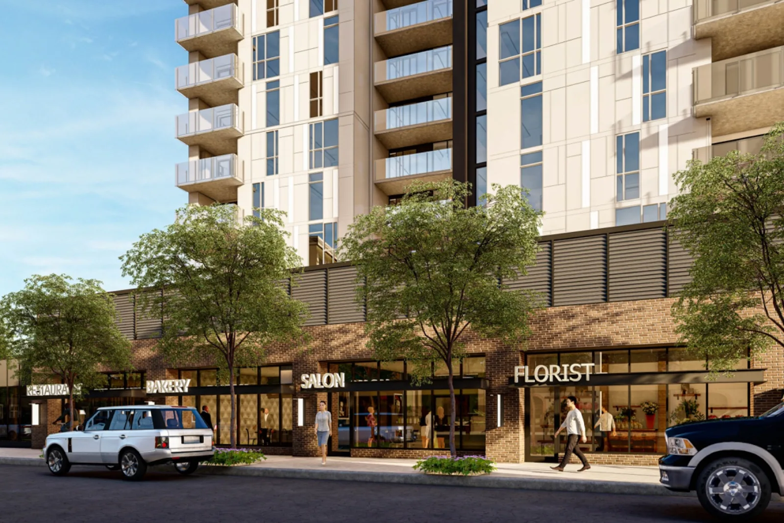 Condo tower and street retail