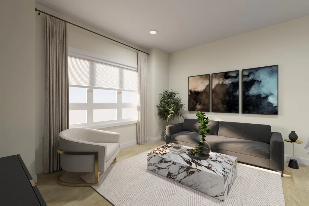 Living room with feature wall